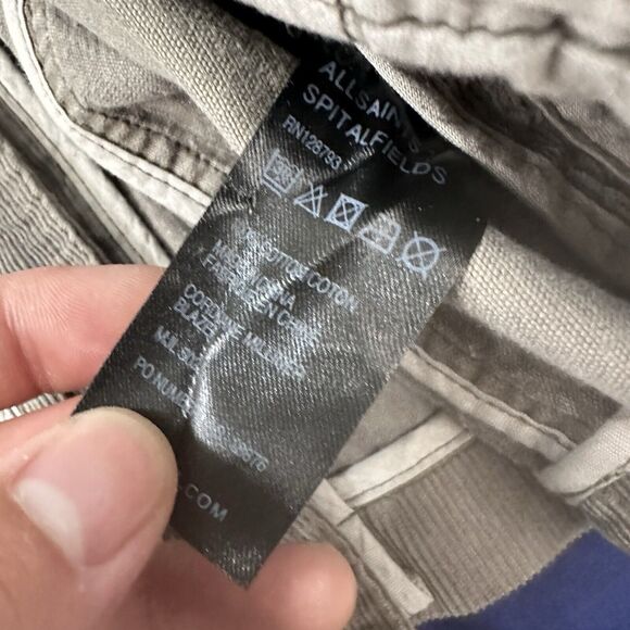 Allsaints Corduroy Blazer Men’s XL Beige Sport Coat Milliner Jacket - Picture 4 of 9